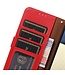 Khazneh Rood RFID Litchee Bookcase Hoesje voor de Motorola G32