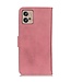 Khazneh Roze Knopen Bookcase Hoesje voor de Motorola G32