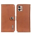 Khazneh Bruin Knopen Bookcase Hoesje voor de Motorola G32