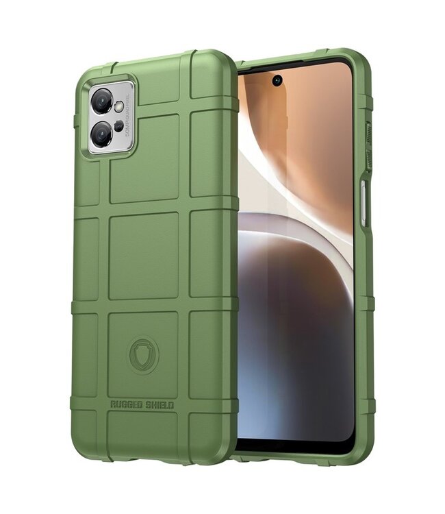 SoFetch Groen Valbestendig Raster TPU Hoesje voor de Motorola G32