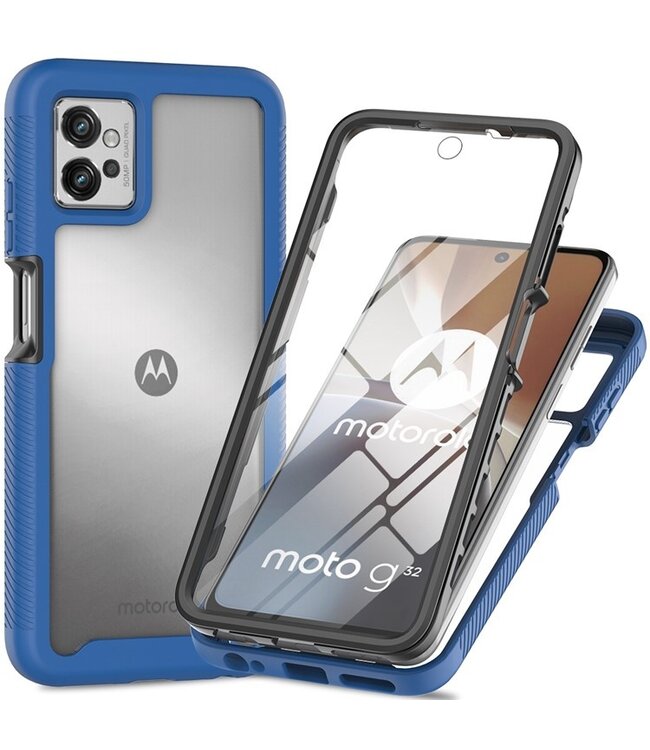 SoFetch Donkerblauw Valbestendig Fullbody Hoesje voor de Motorola G32