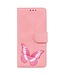 SoFetch Roze Vlinder Bookcase Hoesje voor de Motorola G32