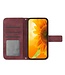 SoFetch Bordeaux Rood Zonnebloem Bookcase Hoesje voor de Motorola G32