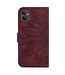 SoFetch Bordeaux Rood Zonnebloem Bookcase Hoesje voor de Motorola G32