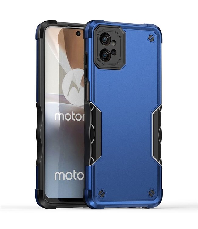 SoFetch Blauw Valbestendig Bumper Hoesje voor de Motorola G32