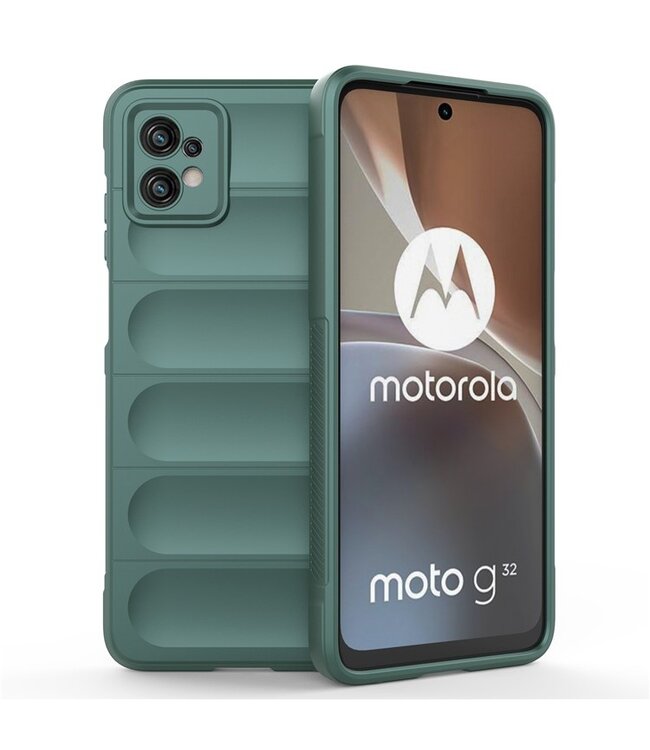 SoFetch Groen Krasbestendig Raster TPU Hoesje voor de Motorola G32