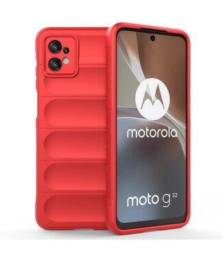 SoFetch Rood Krasbestendig Raster TPU Hoesje Motorola G32