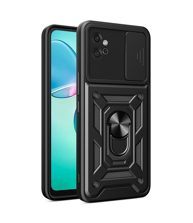 SoFetch Zwart Lensbescherming Houder Hybride Hoesje voor de Motorola G32
