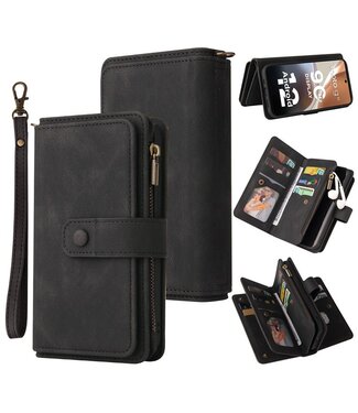 SoFetch Zwart Modern Wallet Hoesje Motorola G32