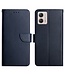 SoFetch Blauw Nappa Textuur Bookcase Hoesje voor de Motorola G53