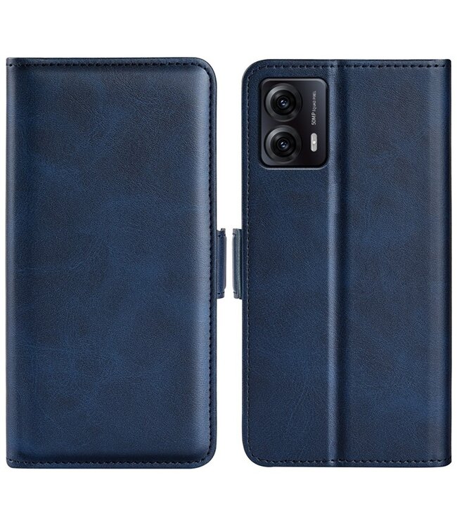 SoFetch Blauw Modern Bookcase Hoesje voor de Motorola G53