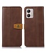 SoFetch Koffiebruin Knopen Bookcase Hoesje voor de Motorola G53