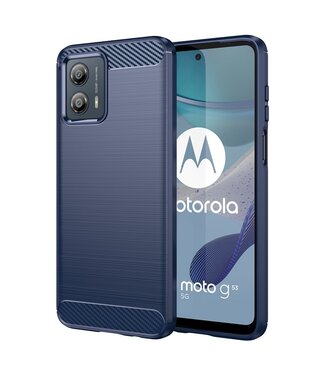 SoFetch Blauw Carbontextuur TPU Hoesje Motorola G53