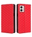 SoFetch Rood Ruiten Bookcase Hoesje voor de Motorola G53