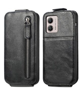 SoFetch Zwart Stijlvol Flipcase Hoesje Motorola G53