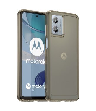 SoFetch Transparant / Grijs Valbestendig TPU Hoesje Motorola G53