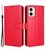 SoFetch Rood Glad Bookcase Hoesje met Polsbandje voor de Motorola G53
