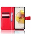 SoFetch Rood Glad Bookcase Hoesje met Polsbandje voor de Motorola G53