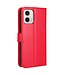 SoFetch Rood Glad Bookcase Hoesje met Polsbandje voor de Motorola G53