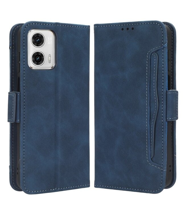 SoFetch Blauw Pasjeshouder Bookcase Hoesje voor de Motorola G53