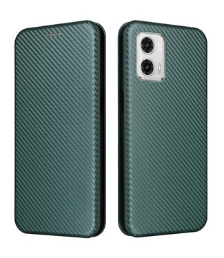 SoFetch Groen Carbon Bookcase Hoesje Motorola G53