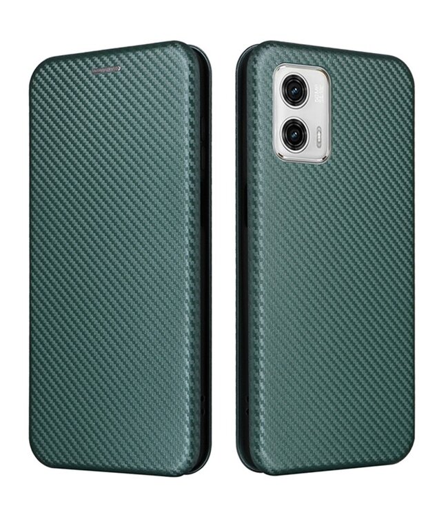 SoFetch Groen Carbon Bookcase Hoesje voor de Motorola G53