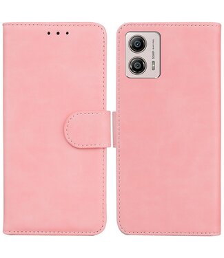 SoFetch Roze Effen Bookcase Hoesje Motorola G53