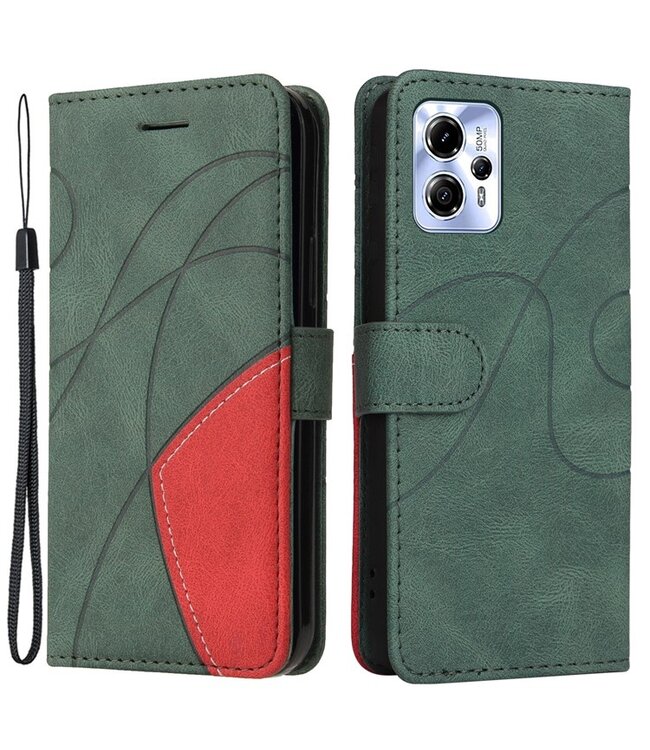 SoFetch Groen S-Design Bookcase Hoesje met Polsbandje voor de Motorola G53