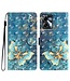 SoFetch  Blauwe Vlinder Bookcase Hoesje met Polsbandje voor de Motorola G53