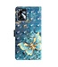 SoFetch  Blauwe Vlinder Bookcase Hoesje met Polsbandje voor de Motorola G53