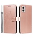 SoFetch Rosegoud Bloemen Vlinder Bookcase Hoesje voor de Motorola G53