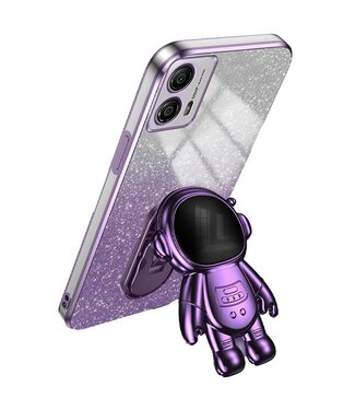 SoFetch Paars Houder Astronaut Hybride Hoesje Motorola G53