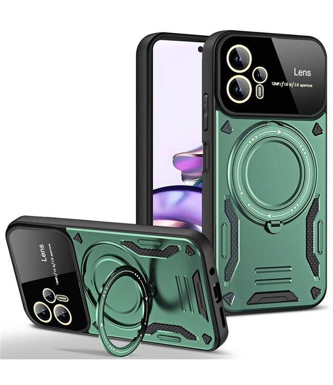 SoFetch Groen Houder Modern Hybride Hoesje voor de Motorola G53