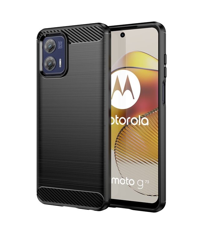 SoFetch Zwart Carbon TPU Hoesje voor de Motorola G73