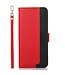Khazneh Rood RFID Litchee Bookcase Hoesje voor de Motorola G73