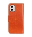 SoFetch Oranje Nappa Textuur Bookcase Hoesje voor de Motorola G73