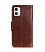 SoFetch Bruin Nappa Textuur Bookcase Hoesje voor de Motorola G73