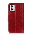 SoFetch Rood Nappa Textuur Bookcase Hoesje voor de Motorola G73