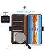 Khazneh Bruin RFID Knopen Bookcase Hoesje voor de Motorola G73