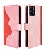 SoFetch Roze Twee kleuren Bookcase Hoesje voor de Motorola G73