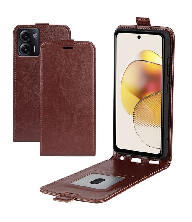 SoFetch Bruin Glad Flipcase Hoesje voor de Motorola G73