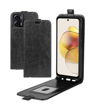 SoFetch Zwart Glad Flipcase Hoesje Motorola G73