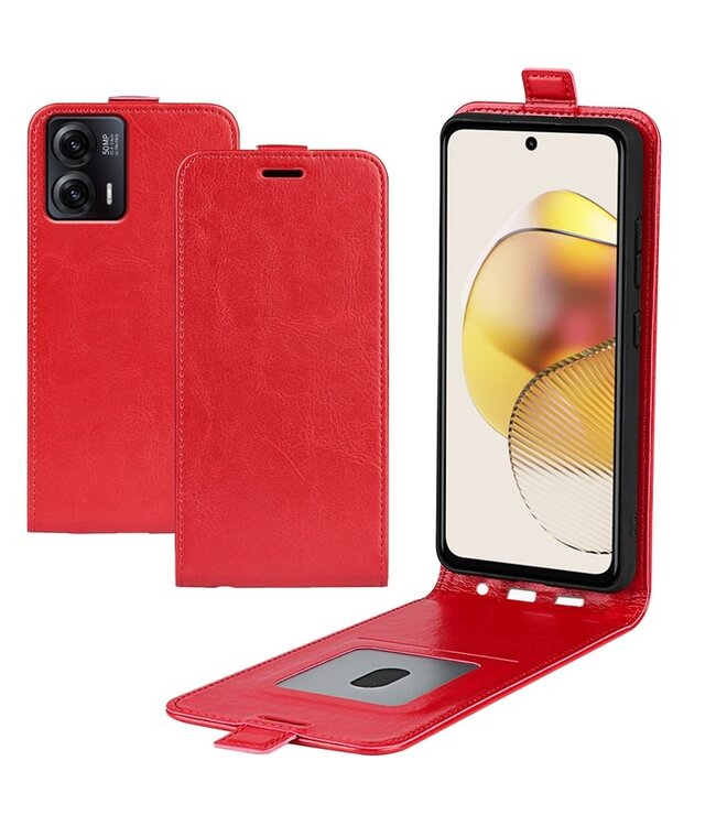 SoFetch Rood Glad Flipcase Hoesje voor de Motorola G73