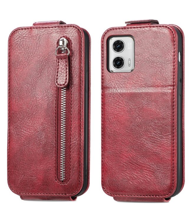 SoFetch Rood Stijlvol Flipcase Hoesje voor de Motorola G73