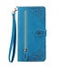 SoFetch Blauw Kant Bloem Wallet Hoesje voor de Motorola G73