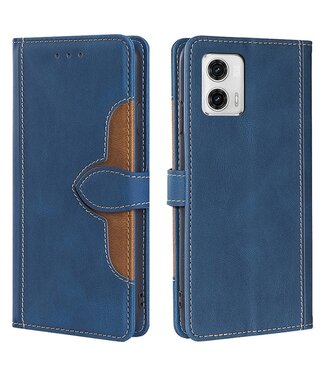 SoFetch Blauw Zacht Bookcase Hoesje Motorola G73