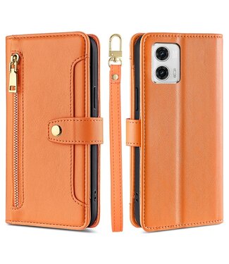 SoFetch Oranje Portemonnee Bookcase Hoesje Motorola G73