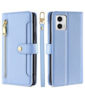 SoFetch Blauw Portemonnee Bookcase Hoesje Motorola G73