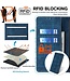 SoFetch Blauw RFID Elegant Bookcase Hoesje voor de Motorola G73