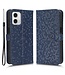 SoFetch Donkerblauw Stippen Bookcase Hoesje voor de Motorola G73